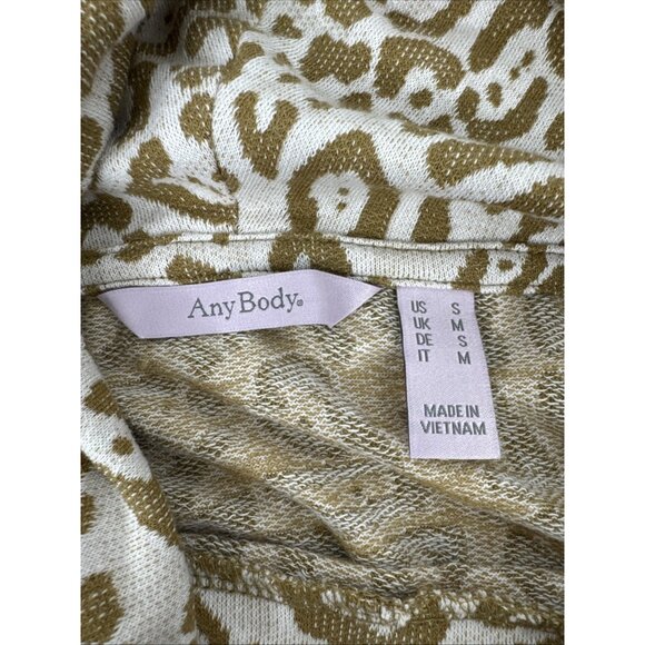 AnyBody Leopard French Terry Pullover Cowl Neck Sweater Size S Desert Olive NEW - Picture 9 of 11